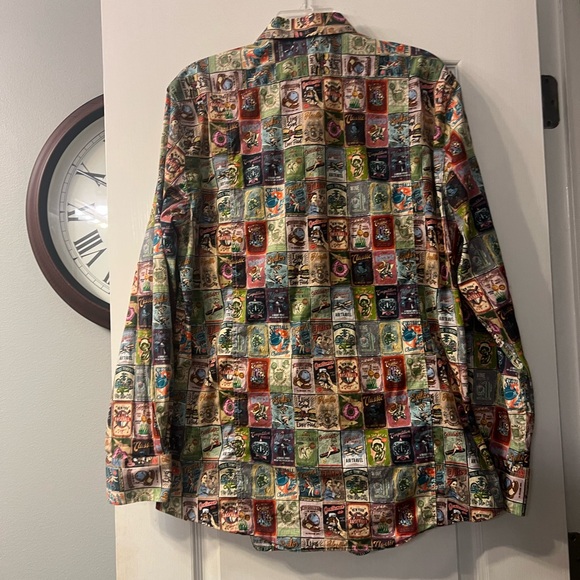 Cotton Doux vintage poster slim fit shirt size 43/17 - Picture 8 of 9